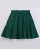 Chuppan Chupai Rayon Solid Tiered Skirt - Green