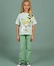 Cherry Crumble By Nitt Hyman Half Sleeves Rabbit & Lemonade Text Printed Tee - Mint