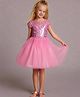 Cherry Crumble By Nitt Hyman Cap Sleeves Sequins Embellished Dress - Pink