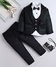 Fourfolds Full Sleeves Abstract Embroidered 3 Piece Party Suit Set With Bow - Green