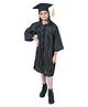 BookMyCostume Convocation Theme Three Fourth Sleeves Solid Graduation Costume Set - Black