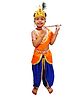 BookMyCostume Brocade Ethnic Foil Printed Krishna Costume Set - Orange