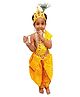 BookMyCostume Polka Dots Foil Printed Krishna Costume Set - Yellow