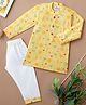 Desi Soota Cotton Full Sleeves Floral & Hearts Printed Coordinating Kurta Pyjama Set - Yellow