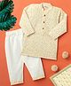 Desi Soota Cotton Full Sleeves Polka Dots Printed Coordinating Kurta Pyjama Set - Cream
