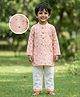 Desi Soota Cotton Full Sleeves Bunny Printed Coordinating Kurta Pyjama Set - Peach