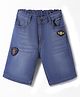 Pine Kids Woven Knee Length Shorts With Patch Detailing - Blue