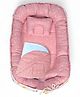 VOIDROP Newborn Muslin Nest Bed in 3 Piece Nest Set with Diaper Changing Mat - Pink Color