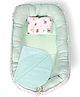 VOIDROP Newborn Muslin Nest Bed in 3 Piece Nest Set with Diaper Changing Mat - Blue Color