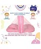 Voidrop Baby Cotton Bedding with Mosquito Net Bed in Pink Color