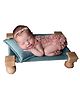 Babymoon Wooden Bed Velvet Cover with Pillow Baby Photoshoot Props-Green