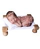 Babymoon Wooden Bed Velvet Cover with Pillow Baby Photoshoot Props-White