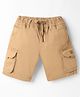Ruff Cotton Woven Above Knee Length Solid Shorts With Pockets - Khaki