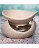 JAAMSO ROYALS Beige Ceramic Tealight Candle Holder Burner Aroma Diffuser (3.5 H x 2.75 W inch)