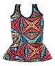 CUKOO Sleeveless Abstract Printed Swimsuit - Multi Colour
