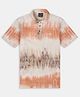 CAVIO Cotton Half Sleeves Abstract & Typography Printed Polo Tee - Orange
