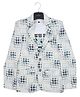 CAVIO Cotton Blend Woven Abstract Printed Blazer With Half Sleeves Tee - Green