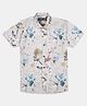CAVIO Cotton Half Sleeves Floral Printed Shirt - Cream
