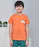 YOUMAA 100% Cotton Half Sleeves T-Shirt With Jungle Theme Graphics Print - Rust