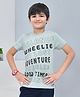 YOUMAA 100% Cotton Half Sleeves T-Shirt With Typography Theme Graphics Bold Print - Iceberg Green