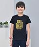 YOUMAA 100% Cotton Half Sleeves T-Shirt With Tyography Theme Graphics Bold Print - Black