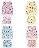 Cute Landings New Born Baby Soft Pure Cotton Sleeveless Jhablas and Nappy Set Pack of 4- Multicolor