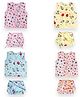 Cute Landings New Born Baby Soft Pure Cotton Sleeveless Jhablas and Nappy Set Pack of 4- Multicolor
