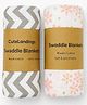 Cute Landings New Born Baby Washable Reusable Muslin Cloth Swaddles Wrapper Pack of 2- Multicolor