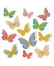 JAAMSO ROYALS 3D Double Layered Golden Glitter Paper Butterfly Sticker (16CM x 13CM, 12 PCS)