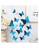 JAAMSO ROYALS Blue 3D Butterfly Self Adhesive Vinyl Butterfly Sticker (16CM x 13CM, 12 PCS)
