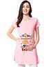 FFlirtygo Cotton Half Sleeves My Little Star On Board Text Printed Maternity Top - Pink
