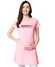 FFlirtygo Cotton Half Sleeves Prangry Text Printed Maternity Top - Pink