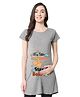 FFlirtygo Cotton Half Sleeves My Little Star On Board Text Printed Maternity Top - Grey