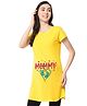 FFlirtygo Cotton Half Sleeves Soon To Be Mommy Text Printed Maternity Top - Yellow