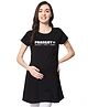 FFlirtygo Cotton Half Sleeves Prangary Text Printed Maternity Top - Black