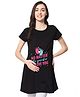 FFlirtygo Cotton Half Sleeves No Matter The Gender We Love You Text Printed Maternity Top - Black