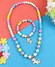 Asthetika Unicorn Designed Beaded Necklace & Bracelet Set - Pink Blue Purple & Yellow