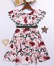 JBN Creation Silk Blend Sleeveless Floral Printed Mirror Work Detailed Dress - Multi Colour