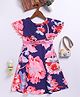 JBN Creation Silk Blend Sleeveless Floral Printed Pom Pom Lace Detailed Dress - Multi Colour