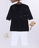 JBN Creation Rayon Full Sleeves Threadwork Embroidered Sequins Embellished Kurta Pyjama Set - Black
