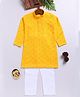 JBN Creation Rayon Full Sleeves Threadwork Embroidered Sequins Embellished Kurta Pyjama Set - Mustard