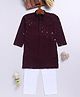 JBN Creation Rayon Full Sleeves Schiffli Embroidered Sequins Embellished Kurta Pyjama Set - Wine