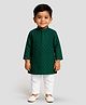 JBN Creation Cotton Blend Full Sleeves Abstract Foil Printed Kurta Pyjama Set - Bottle Green