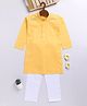 JBN Creation Cotton Blend Full Sleeves Geometric Embroidered Kurta Pyjama Set - Yellow