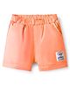 Ollypop Sinker Woven Knee Length Solid Coloured Shorts With Text Patch - Orange