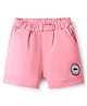 Ollypop Sinker Woven Knee Length Solid Coloured Shorts With Patch - Pink