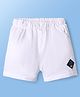 Ollypop Sinker Woven Knee Length Solid Coloured Shorts With Pirate Theme Patch - White