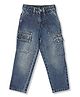 LEO Denim Mild Washed Cargo Jeans - Blue
