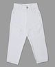 LEO Denim Solid Cargo Jeans - White