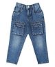 LEO Denim Mild Washed Cargo Jeans - Blue
